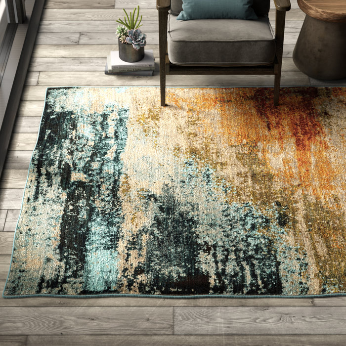 Steelside™ Bali Abstract Blue/Red Area Rug & Reviews Wayfair